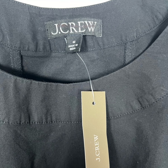 NWT J.CREW Size M Women’s Black Scoopneck shift dress in cotton poplin - Picture 9 of 10